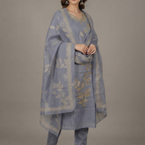 Grey Blue Kurti Set