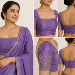 Plain saree work blouse beautiful look