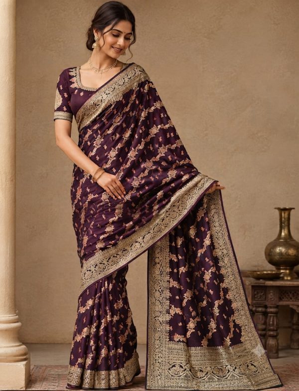 Wine Banaras Saree