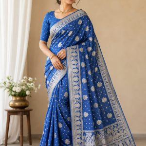Royal Blue Banaras Saree