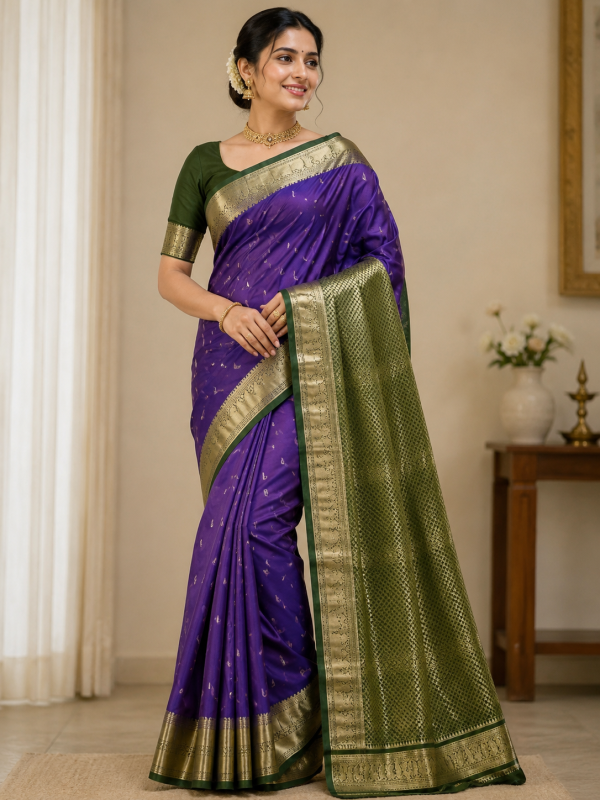 Purple Venkatagiri Saree