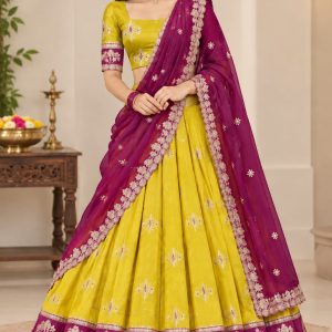 Yellow Magenta Lehenga