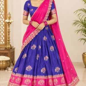Blue Pink Lehenga